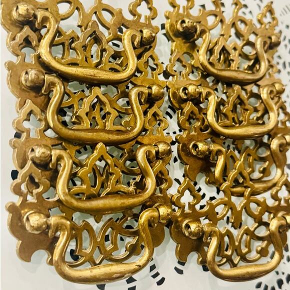 Lot of 8 KBC Brass Drawer Pulls NO.8310 Batwing Chippendale Vintage USA - Picture 6 of 6